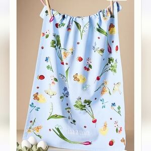 Anthropologie Faye "Mama" Dishtowel - blue
